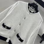 Chanel Two-Piece Bouclé Knit LoungePant Set White & Black 2