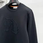 Hermes Crewneck Sweatshirt with Embossed Horse Motif