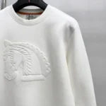 Hermes Crewneck Sweatshirt with Embossed Horse Motif
