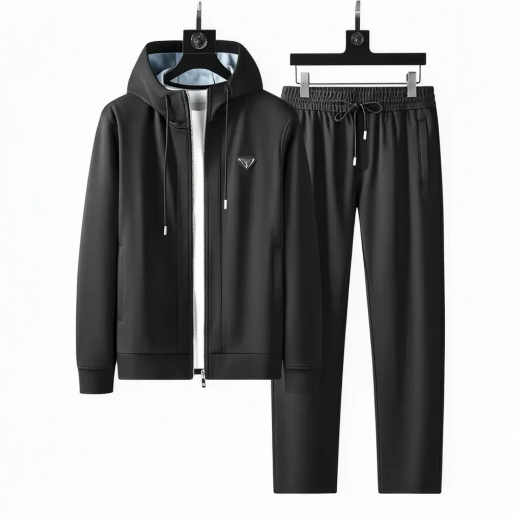 Prada Style Triangle Logo Hooded