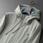 Prada Style Triangle Logo Hooded
