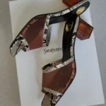 Saint Laurent Python-Trim Mesh Heeled